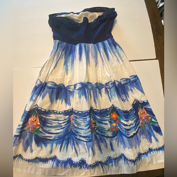 Nathalie Lete Paris Floral Strapless Dress Size 0 B4 - Picture 2 of 4